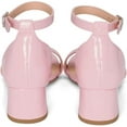 thumbnail image 5 of Chariot & Co - Match-IIS- Kids/Children/Girls Single Band Adjustable Ankle Strap Low Block Heels w/ Comfortable Sole- Dress/Casual Pump Sandals (Pink Pat,3), 5 of 5