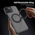 thumbnail image 2 of for iPhone 15 Case, Slim Fit Premium PU Leather [Compatible with MagSafe] [360° Rotatable Ring Kickstand] Shockproof Protective Cover for iPhone 15 Phone Case Magnetic, Grey, 2 of 7