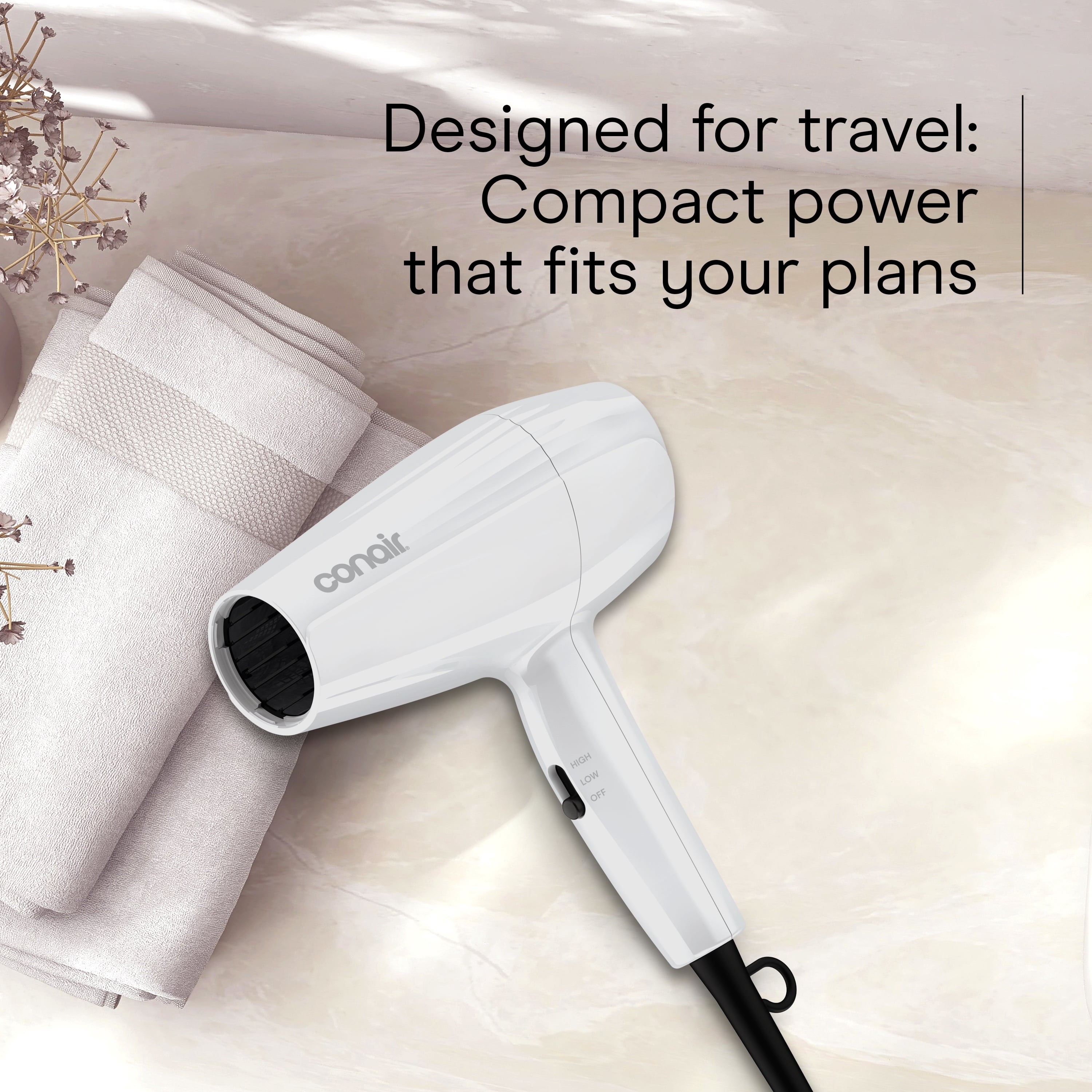 (4 pack) Conair Mid-Size Dryer, 1875 Watts, 2 Heat/Speed Settings, Lightweight Design