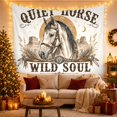 thumbnail image 3 of White Horse Portrait in Desert Mesas with Turquoise Bridle, Dreamy Boho for Western Decor Lovers, Soulful Horse Artwork, Birthday Gift Tapestry Wall Hanging for Bedroom and Living Room, 3 of 7