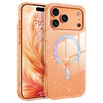 YINLAI iPhone 17 Pro Case Compatible with Mag-safe 6.3",Glitter Sparkle Slim Tpu Transparent Shockproof Protective Case for iPhone 17 Pro,Clear