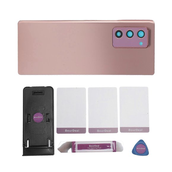 Coque arrière en verre pour Galaxy Z Fold 2 5G F916 avec ruban adhésif préinstallé pour objectif d'appareil photo, outils de réparation, marron
