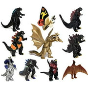 Set of 10 Godzilla Toys King of the Monsters Action Figures, Travel Bag