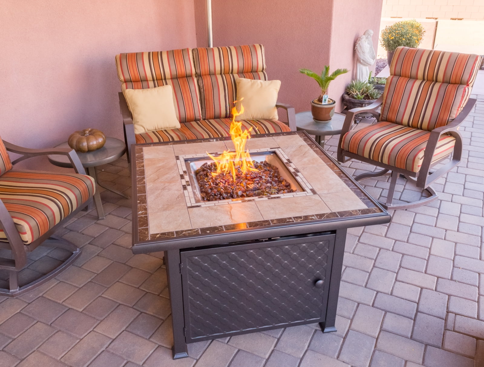 AZ Patio Heaters Propane Square Tile Top Fire Pit