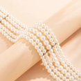 thumbnail image 4 of Boho Round Imitation Pearl Choker Necklace Multi Strands Vintage Choker Bridal Wedding Crystal Jewelry for Women and Girls, 4 of 5