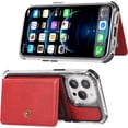 thumbnail image 4 of Compatible with iPhone 13 Pro Max Wallet Case with Card Holder PU Leather Kickstand Wrist Strap Shockproof Protective Cover for Women Man Red, 4 of 12
