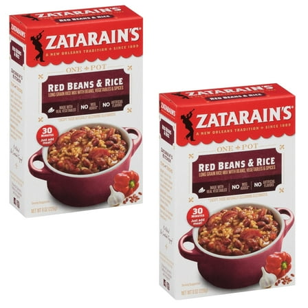 (2 Pack ) Zatarain's No Artificial Flavors Red Beans & Rice Dinner Mix, 8 oz Box