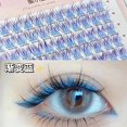 thumbnail image 1 of Nvzi Pestañas postizas de colores, pestañas de visón, racimos de pestañas de colores esponjosos, tiras de extensiones de salón rizadas, 1 caja (azul MXH063-01), 1 of 3