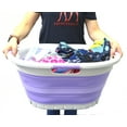 thumbnail image 7 of SAMMART Collapsible Plastic 3 handled Oval Laundry Basket - Foldable Pop Up Storage Container/Organizer - Portable Washing Tub - Space Saving Hamper/Basket, 7 of 7