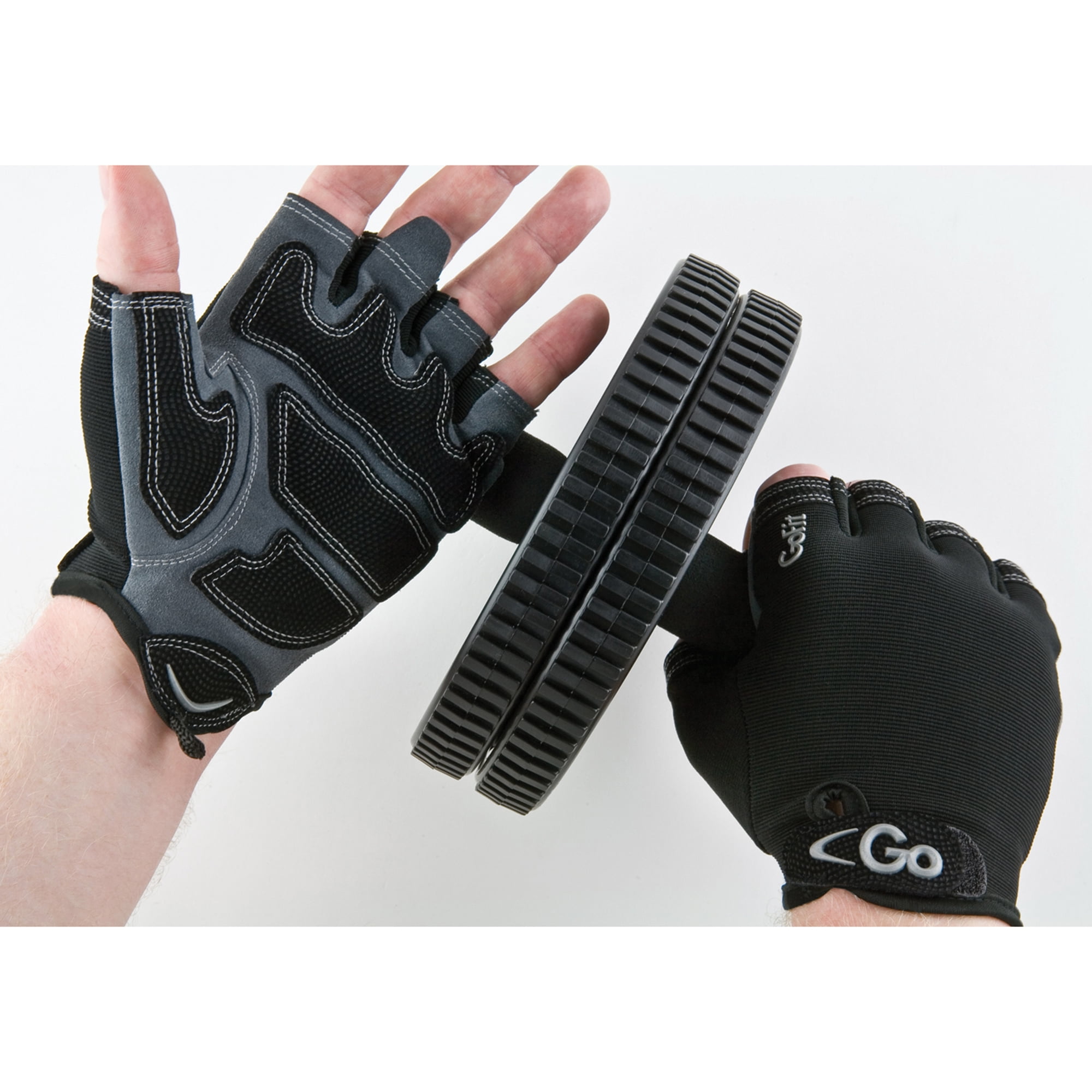 GoFit Xtrainer Cross-Training Gloves Large with Padded Palm, Synthetic Leather Grip, Mesh Back