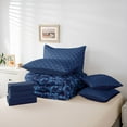 thumbnail image 6 of Feelyou Women Damask Floral Comforter Set 7pcs, Blue Halloween Ghost Full Bedding Set, 6 of 8