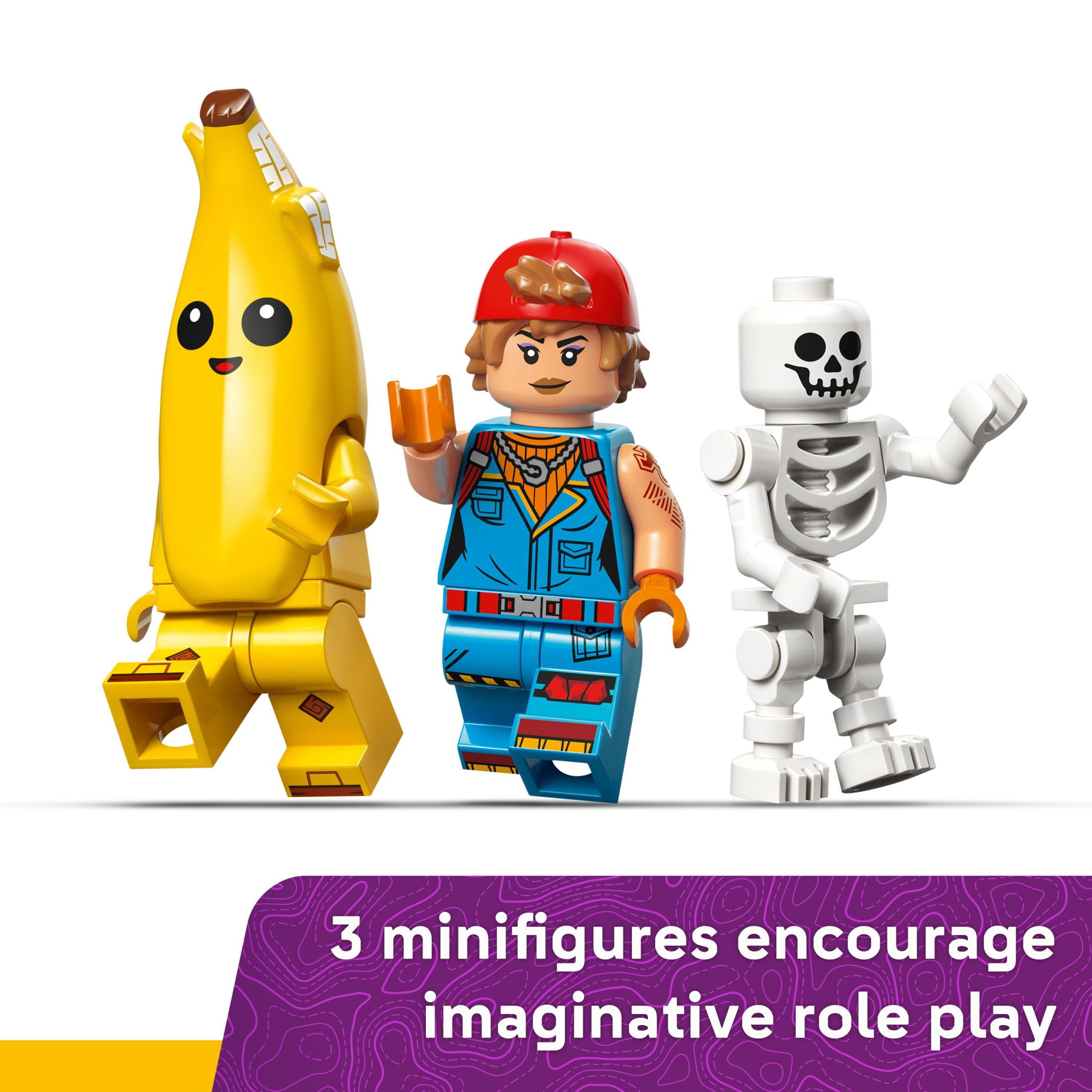 LEGO Fortnite Peely & Sparkplug’s Camp Kids Toy - Pretend Play and Video Game Building Set for Girls & Boys, Ages 7+ - Fortnight Toy Figures Peely, Sparkplug, & More - Gift Idea for Birthdays - 77075