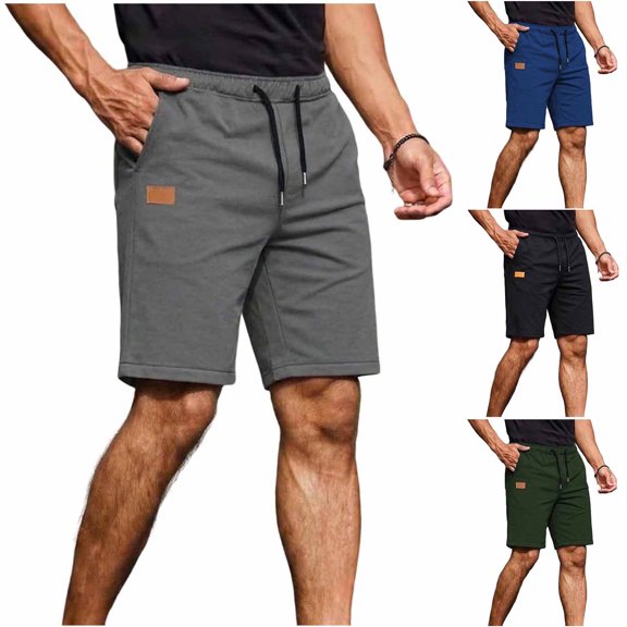 EOYWHK Mens Drawstring Shorts with Pockets Drawstring Mens Elastic Waist Shorts Soft Lightweight Breathable Active Shorts for Men Army Green, Size L