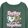 thumbnail image 3 of Instant Message - Coffee Lover - Coffee & Bagel Better Together - Women's Lightweight French Terry Long Sleeve Shirt, 3 of 6