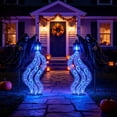 thumbnail image 5 of Halloween Soul Harvester Animated Garden Light, Halloween Grim Reaper Animated Garden Light, Glowing Ghost Yard Decor, Glowing Ghost Souls Lantern Effect Spooky Halloween Lawns Porches Walkway, 5 of 6