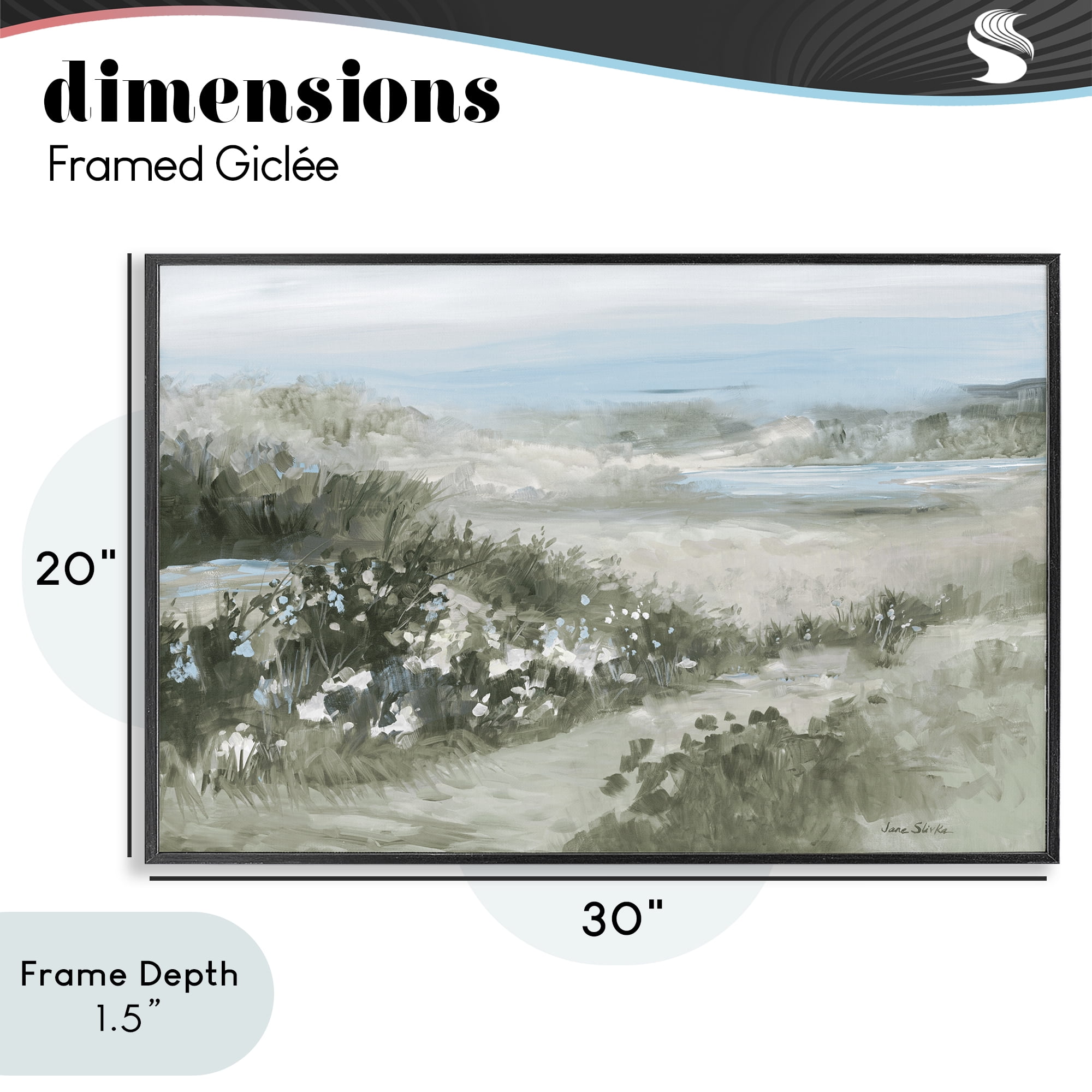 Stupell Industries Neutral Quiet Composition Landscape Black Framed Giclee Art, design by Jane Slivka