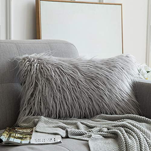 Luxury Fluffy Throw Pillow Case Cushion Cover Soft Plush 30*50cm Home Sofa Decor 