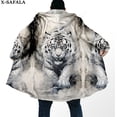 thumbnail image 2 of The King-Capa de piel de tigre blanco con estampado 3D para hombre, abrigo grueso y cálido con capucha, abrigo de lana a prueba de viento, bata, manta, 5, 2 of 4
