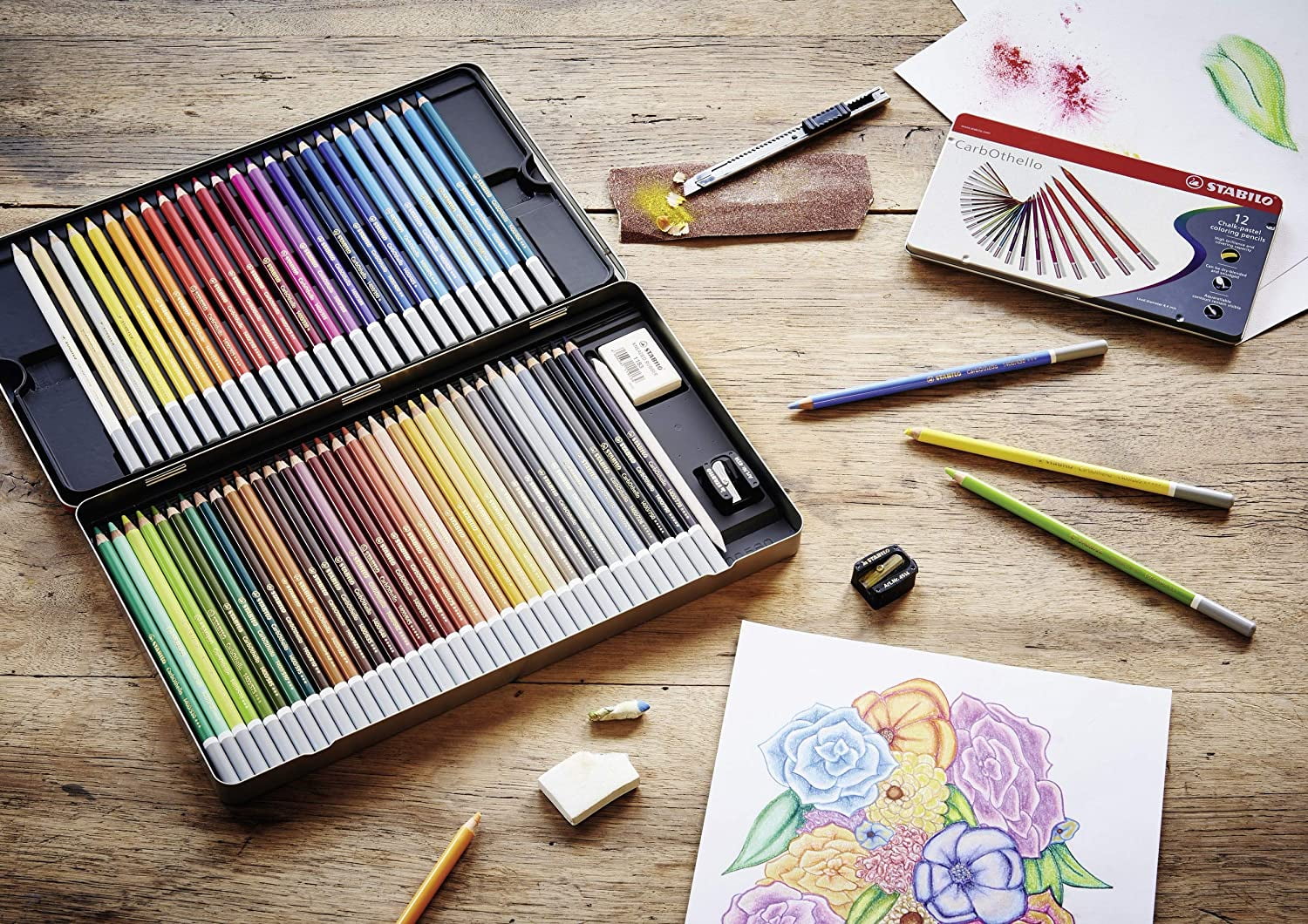 Chalk-Pastel Pencil - STABILO CarbOthello Pastel Pencil - Warm Neutral Tones - Pack of 12