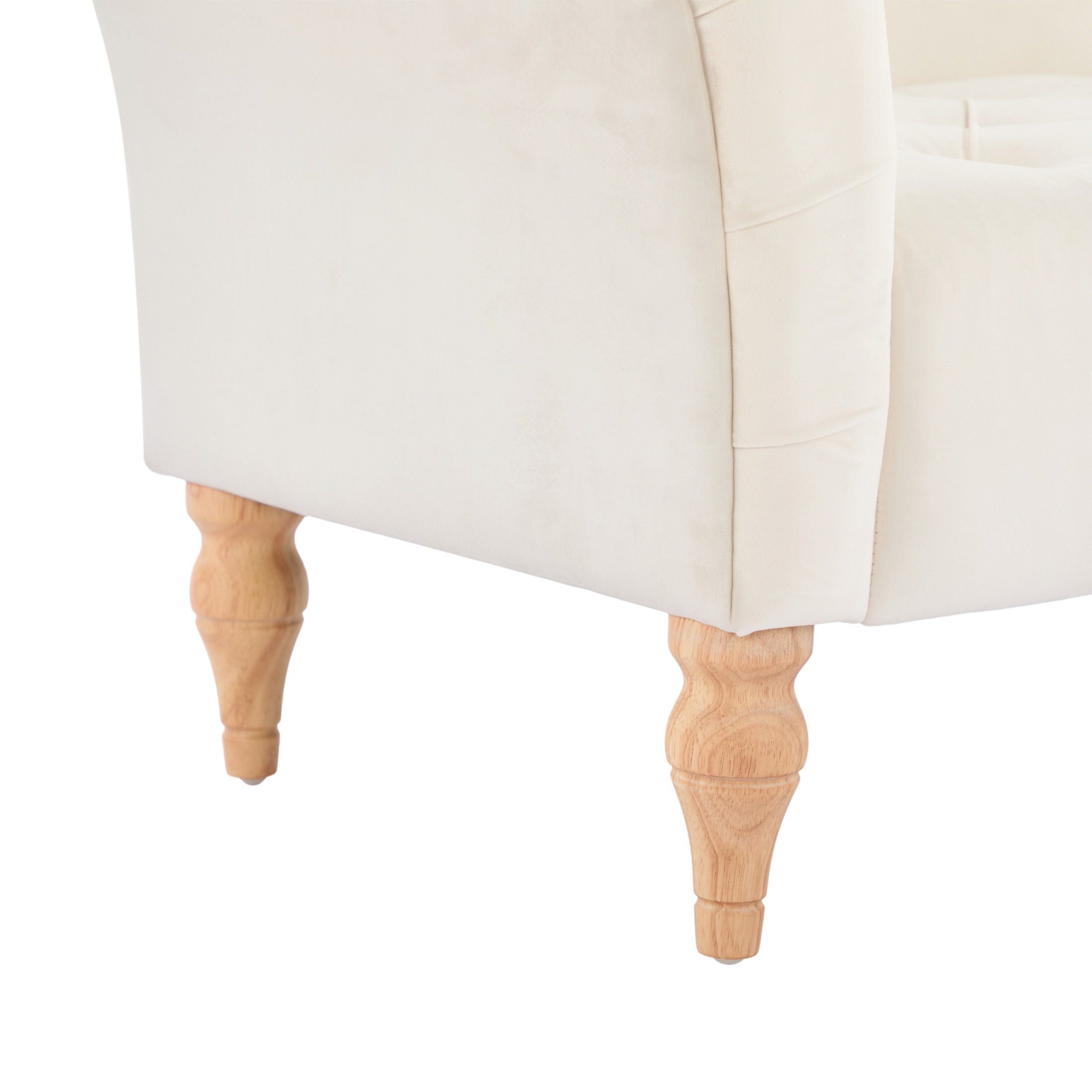 Christopher Knight Home 60.75" Vintage Velvet Upholstered Bench, Button Tufted Ottoman with Rolled Arms, Beige