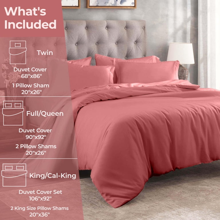 Superior Egyptian Cotton 400 Thread Count Duvet Set, Full/Queen, Blush photo 2