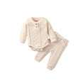 thumbnail image 1 of Gupgi 2Pcs Baby Knitted Romper Pants Set, Infant Long Sleeve Sweater Fall Warm Homewear, 1 of 8
