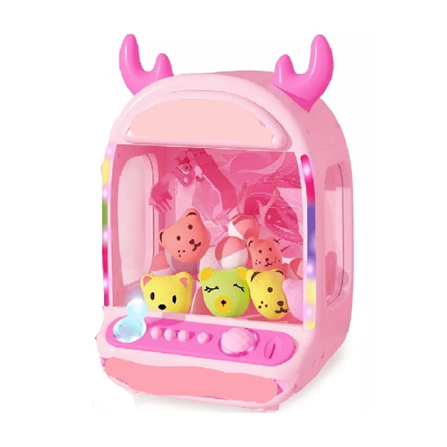 Máquina De Garras Para Niños Con Sonido Y 40 Mini Juguetes rosa
