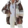 thumbnail image 2 of Sanbonepd Fleece Jacket For Women 2023 Fashion Plush Hooded Coat, 2 of 4