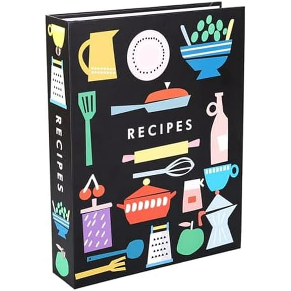 1 Pack Recipe Binder 9" x 7", 3 Ring Binder Recipe Book to Write in Your Own Recipes, Recipe Notebook Binder With 100 Recipes Page (5.5" x 8.5"), 12 Full Page Dividers