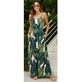 thumbnail image 2 of Supnier Women's Summer Maxi Dress Casual V-Neck Sleeveless Bohemian Spaghetti Strap Floral Long Maxi Dress with Pockets, 2 of 6