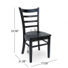 Noble House Stanton Indoor Rubberwood Dining Chairs, Set of 2, Matte black, Matte black