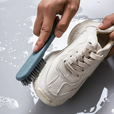 

cuyhtdup Long Handled Soft Bristled Laundry and Shoe Brush - Gentle Cleaning Tool for Sensitive Materials Perfect for Shoes and Household Stains - 1 pcs Compact Size Available in Gray Green Blue