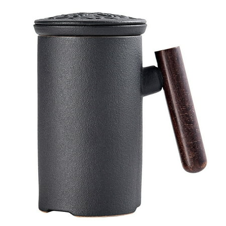 

SNOWINSPRING Chinese Travel Kung Tea Set Black Ceramic Portable Teapot Porcelain Teaset Gaiwan Tea Cups Tea Pot for Office