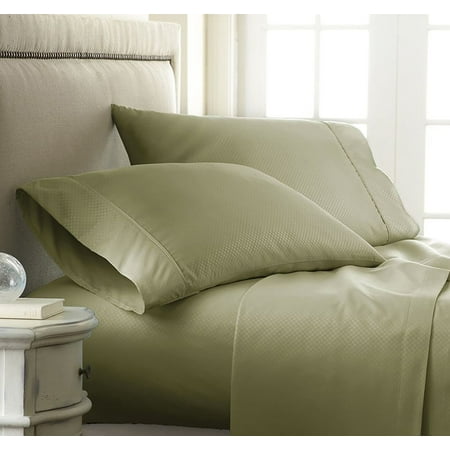 Silky Soft 1500 Thread Count 3 Piece Bed Sheet Set Checkered Square Silky Soft 1500 Thread Count 3 Piece Bed Sheet Set Checkered Square Pattern Wrinkle Free 100 Hypoallergenic Twin Sage