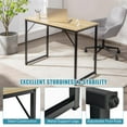 thumbnail image 5 of Giantex 40” Home Office Computer Desk, Modern Simple Writing Study Desk, Metal Frame Gaming Desk, Laptop PC Workstation, Natural, 5 of 8