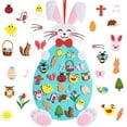 thumbnail image 3 of Lowest Price: Easter DIY Bunny for Kids Rabbit Wall Hanging Decorations with Ornaments, Fabric Akmoler, 3 of 9