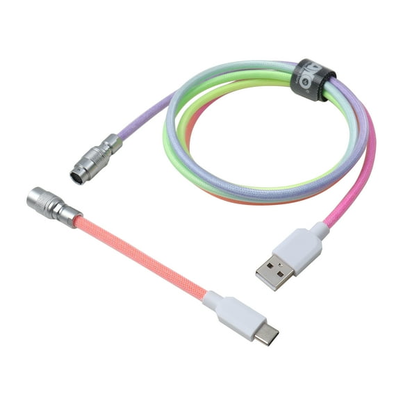 Câbles de Clavier Mécanique USB vers Type C avec Connecteur Détachable Aviateur YC8 Personnalisable Longueur Longue Droite 1,5m, Longueur Courte 14cm Y5