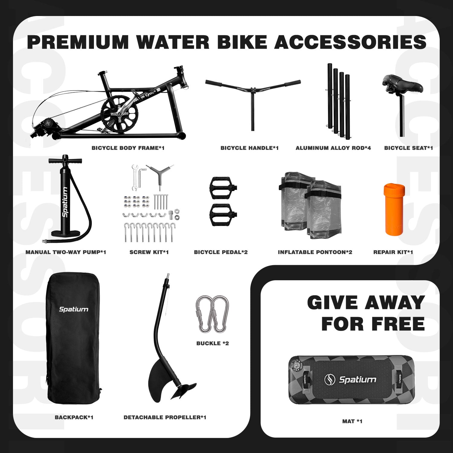Spatium SUP Water Bike for Lake Inflatable Water Bikes Pedal Boat Inflatable Fishing Boat Pedal Kayak Release Your Hand and Enjoy Fun Water and Fishing
