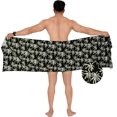 thumbnail image 5 of HAPPY BAY Men's Pareo Standard Swimsuits Elegant Holiday Vacation Sarong Swimwear Mini Swim Beach Wrap for Men One Size Palm Tree, Black Summer Vacation, 5 of 5