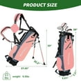 thumbnail image 4 of XDriveMax 6 Pieces Golf Club Set, Junior Complete Set for Ages 8-12 with Stand Bag, Right Handed, 2 Head Covers, Pink, 4 of 7