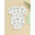 thumbnail image 5 of Musuos Baby Casual Romper, 0-18Months Short Sleeve Crew Neck Animal Print Summer Bodysuit Clothes for Girls Boys, 5 of 9
