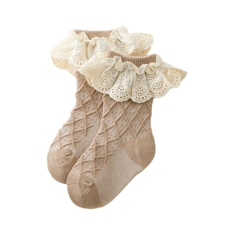 

Gwiyeopda Toddler Kidas Childhood Baby Socks Toddler Girls Princess Ruffles Short Socks