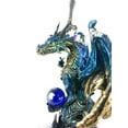 thumbnail image 6 of Ain’t It Nice Dragon Statue with Medieval Dragon Sword and Crystal Ball Collectible Dragon Figurine Fantasy Medieval Dragon Décor, Blue & Gold Colored 4(L) 2(W) 7(H) inches, 6 of 7