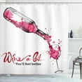 thumbnail image 1 of Ambesonne Wine Shower Curtain, Inspirational Words Sketch, 69"Wx75"L, Pink Dark Coral Black, 1 of 3