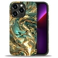thumbnail image 2 of FKBRCL4U Compatible with iPhone 13 Pro Max Case, Abstract Gold Teal Fluid Art Pattern for Girl Full Body Design Soft Silicone Drop Shock Scratch Protection for iPhone 13 Pro Max, 2 of 7