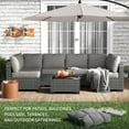 thumbnail image 3 of Garvee 7-Piece Outdoor Patio Furniture Set, All-Weather Rattan Sectional Sofa with Cushions & Glass Coffee Table, Modular Conversation Set for Garden, Backyard & Poolside, Grey and Light Grey, 3 of 8