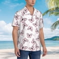 thumbnail image 3 of Fuzoiu Pink Butterflies (2) Print Hawaiian Shirt for Men, Summer Beach Casual Short Sleeve Button Down Shirts, Men’s Beach Summer Shirts with Pocket,X-Large, 3 of 7