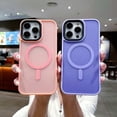 thumbnail image 2 of Funda de teléfono con parachoques magnético de carga inalámbrica, carcasa trasera de silicona dura, transparente, mate, a prueba de golpes, para IPhone 14, 13, 12, 11 Pro Max Fivean unisex, 2 of 2