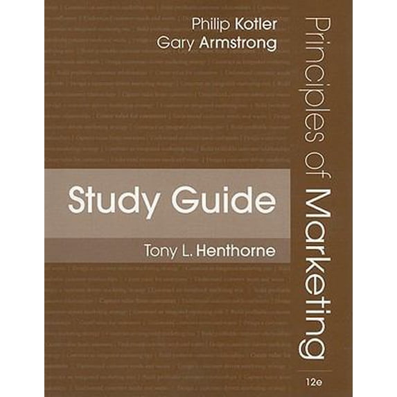 Pre-Owned Study Guide to accompany Principles of Marketing (Paperback) 0132389878 9780132389877