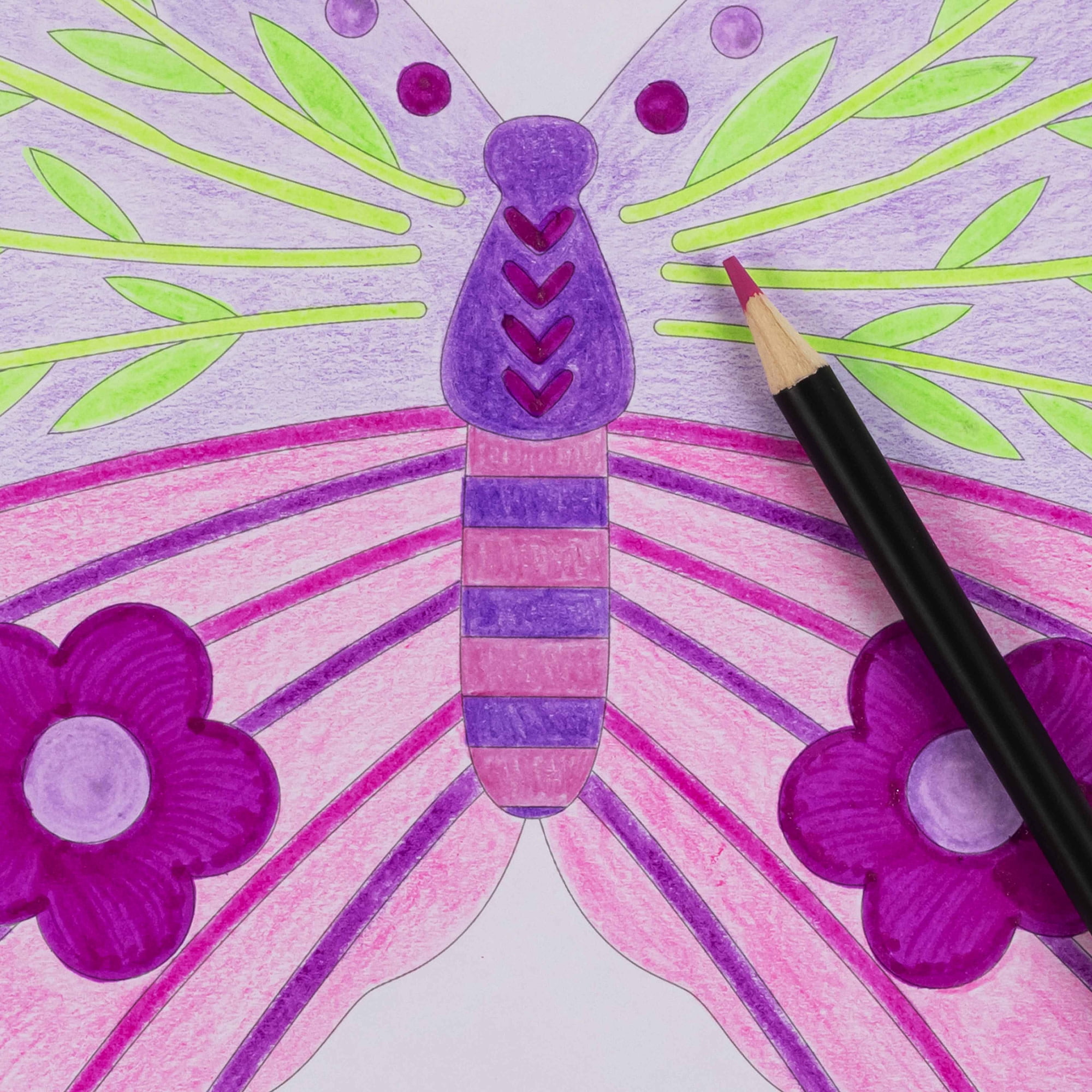 Vivid by Brea Reese: Mixed Media Coloring Pad - Butterfly - 24 Shaped Sheets in 8 Pattern Designs, Art Paper Pages For Paints-Markers-Colored Pencils